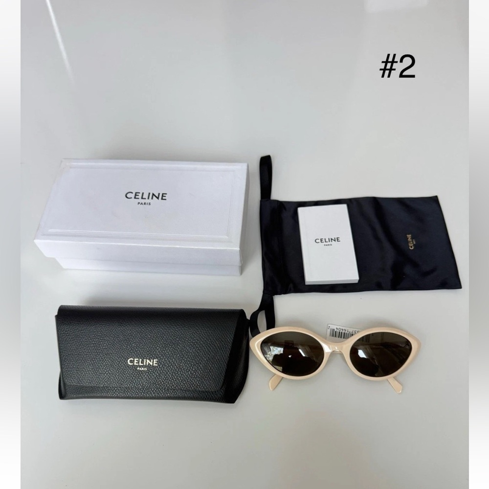 Celine CL40264U 25N Shiny Ivory/Khaki 57-20-140 RX Sunglasses New Authentic $420 - Picture 3 of 16